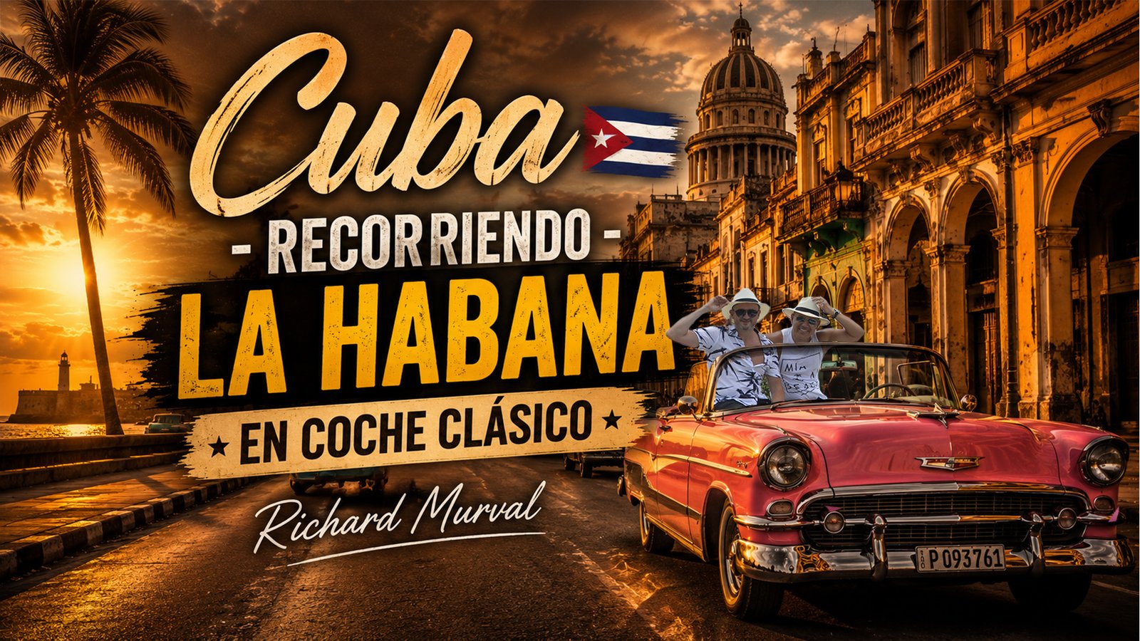 cuba, recorriendo la habana en coche clasico